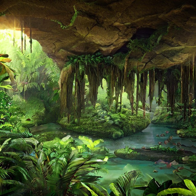 Eine Dschungelhöhle